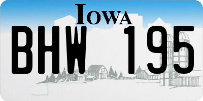 IA license plate BHW195