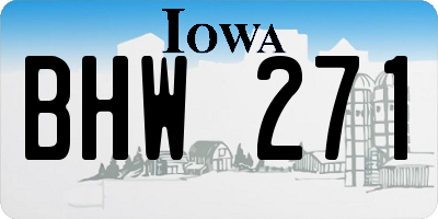IA license plate BHW271