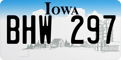 IA license plate BHW297