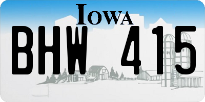 IA license plate BHW415