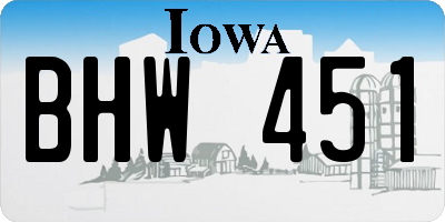 IA license plate BHW451
