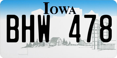 IA license plate BHW478