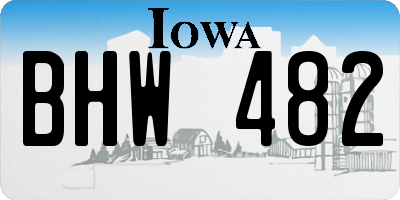 IA license plate BHW482