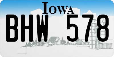 IA license plate BHW578
