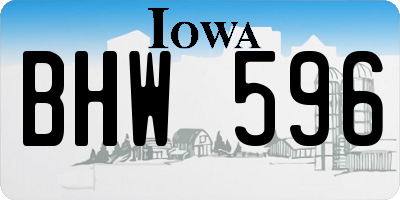 IA license plate BHW596