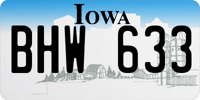 IA license plate BHW633