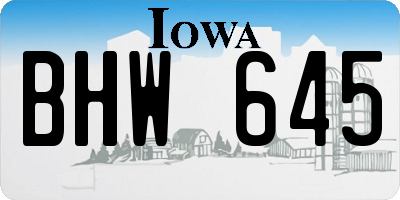 IA license plate BHW645