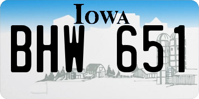 IA license plate BHW651