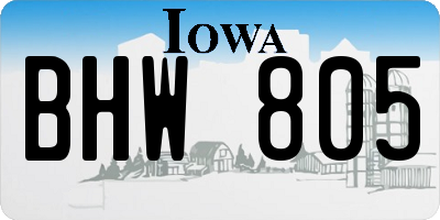 IA license plate BHW805