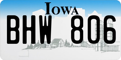 IA license plate BHW806