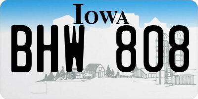 IA license plate BHW808