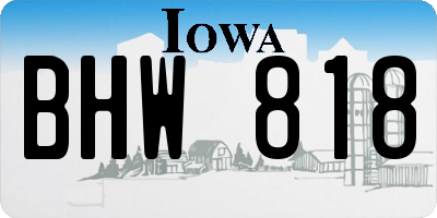 IA license plate BHW818