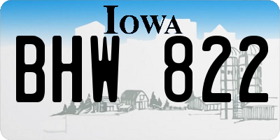 IA license plate BHW822