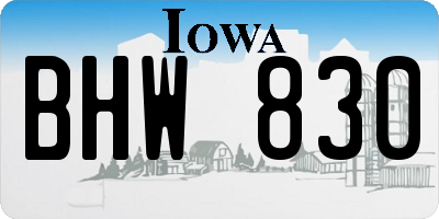 IA license plate BHW830