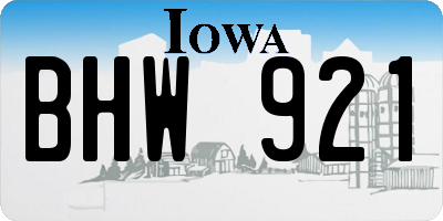IA license plate BHW921