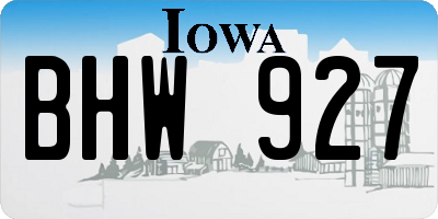 IA license plate BHW927