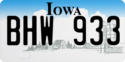 IA license plate BHW933