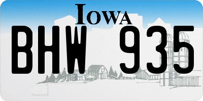 IA license plate BHW935