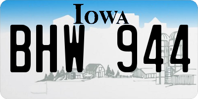 IA license plate BHW944