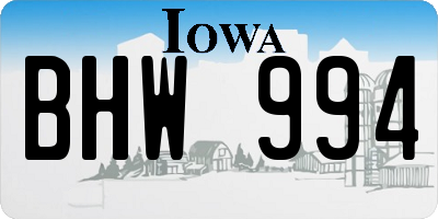 IA license plate BHW994
