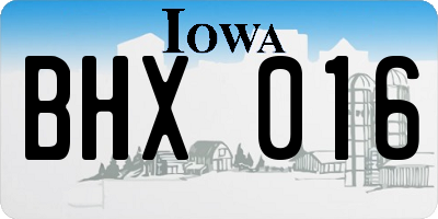 IA license plate BHX016