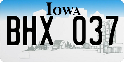 IA license plate BHX037