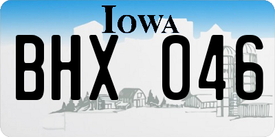 IA license plate BHX046