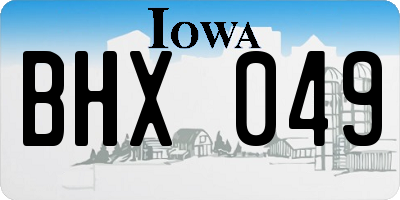 IA license plate BHX049