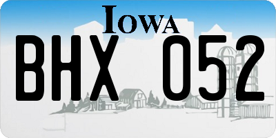 IA license plate BHX052