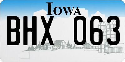 IA license plate BHX063