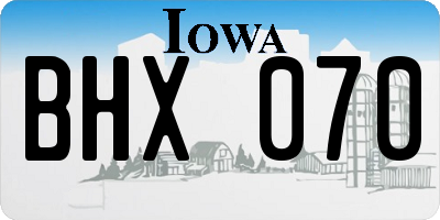 IA license plate BHX070