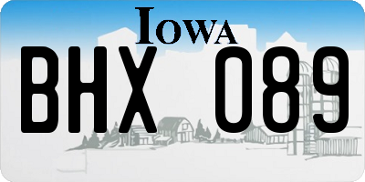 IA license plate BHX089