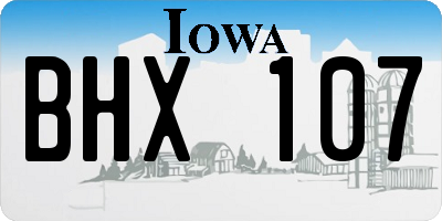 IA license plate BHX107