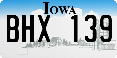 IA license plate BHX139