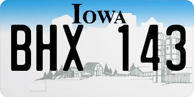 IA license plate BHX143