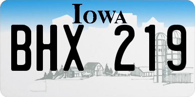 IA license plate BHX219