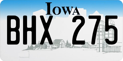 IA license plate BHX275