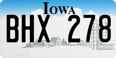 IA license plate BHX278