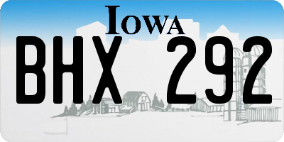 IA license plate BHX292