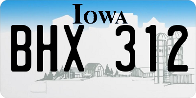 IA license plate BHX312