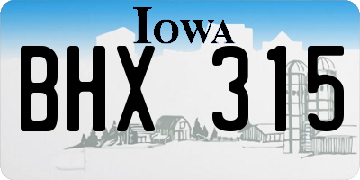 IA license plate BHX315