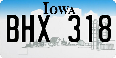 IA license plate BHX318