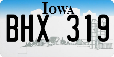 IA license plate BHX319