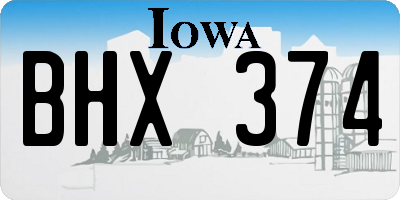 IA license plate BHX374