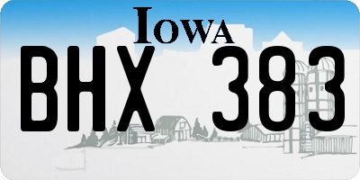 IA license plate BHX383