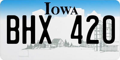 IA license plate BHX420