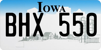 IA license plate BHX550