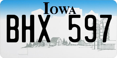 IA license plate BHX597