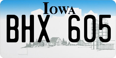 IA license plate BHX605