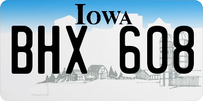IA license plate BHX608